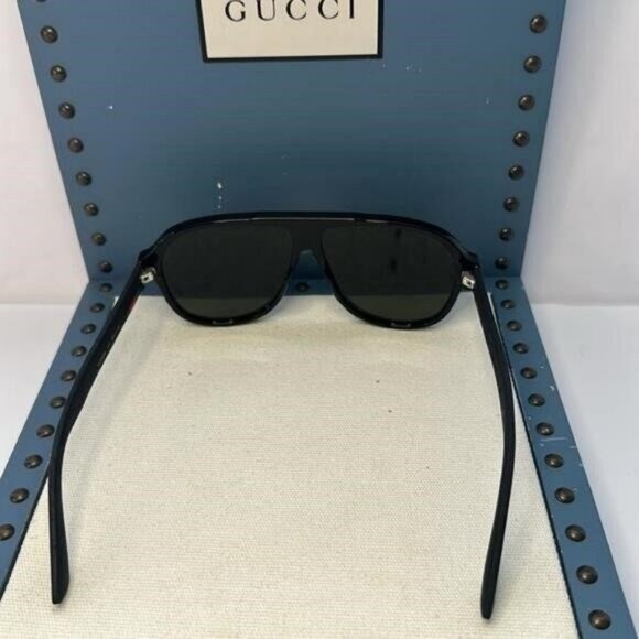 New Authentic- Gucci Green Pilot Men's Sunglasses GG0009S 001 59 - Picture 5 of 13
